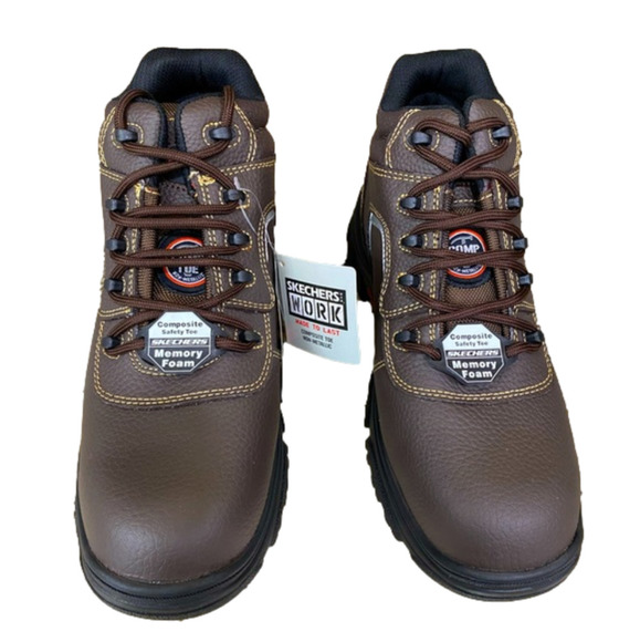 Sketchers Safety Work‎ Composite Toe Boots Brown Men’s Size 10 - Picture 1 of 5